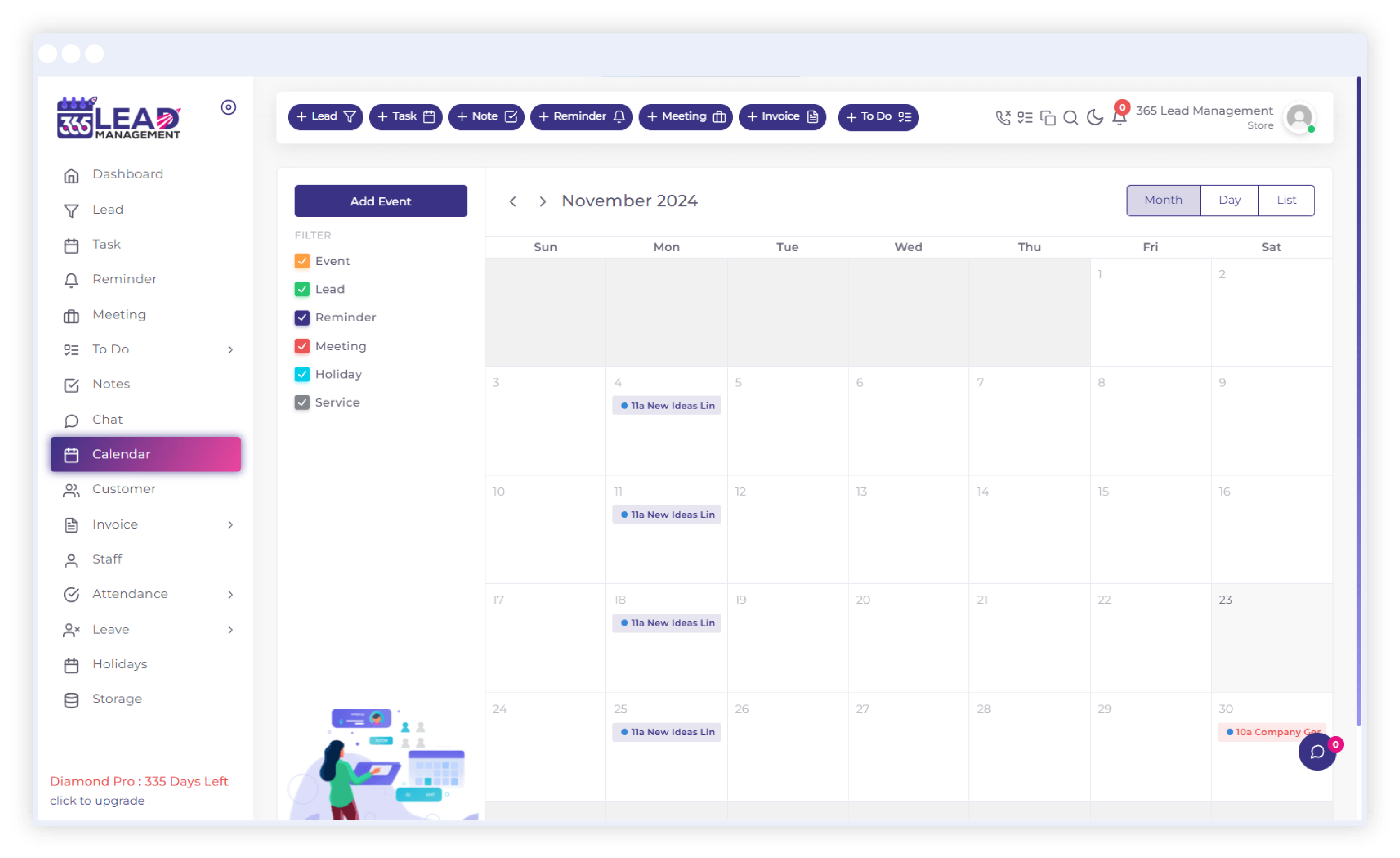 Calendar Management CRM