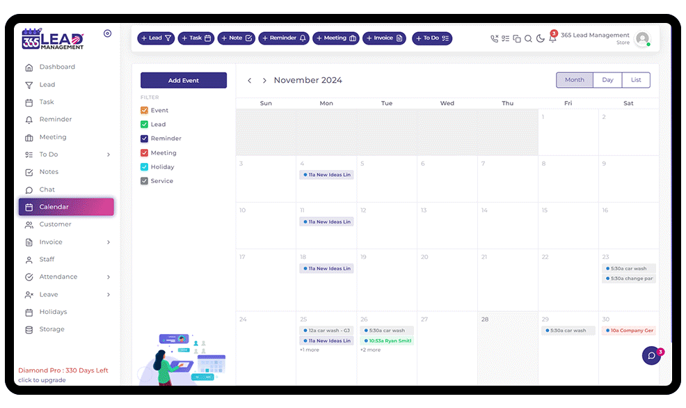 Excellent Calendar feature